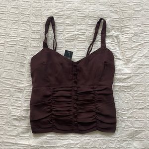 NWT Brown Abercrombie Ruched going out Top